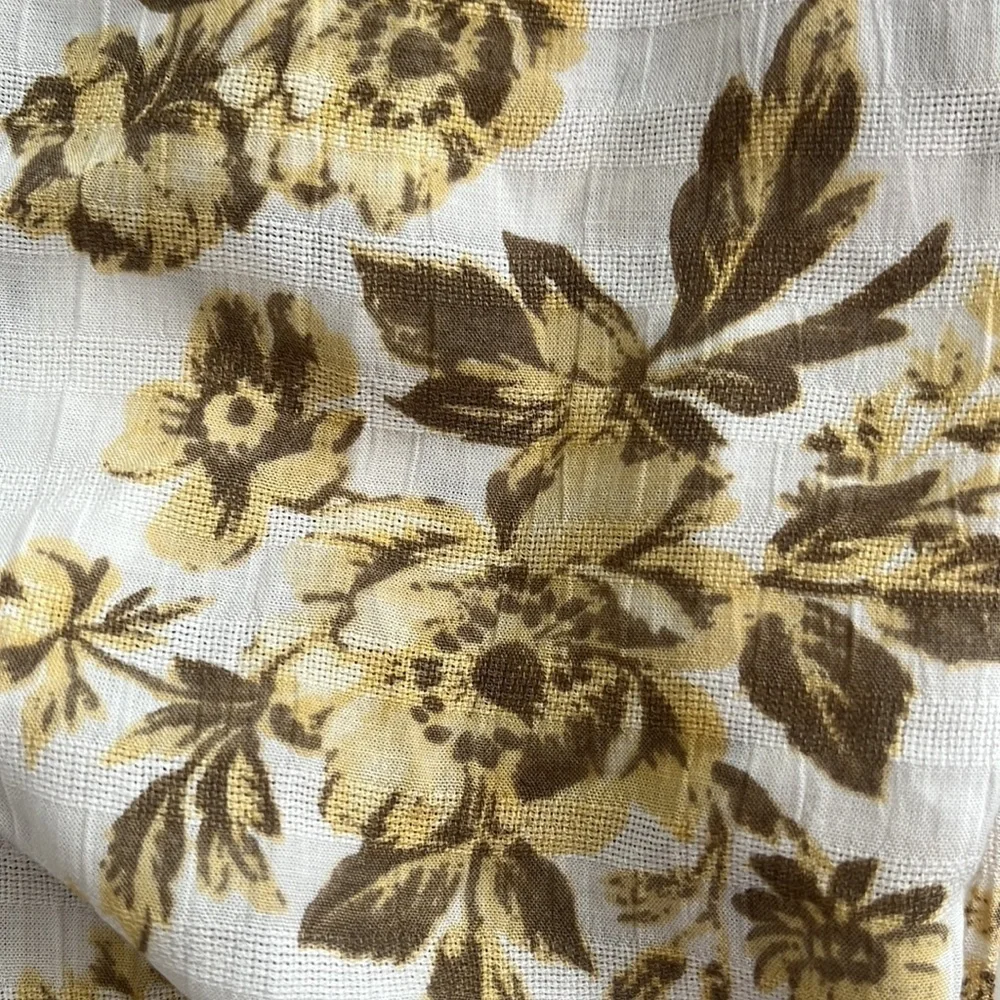 Free People Jaymes Floral Midi Dress in Pastry Cream with balloon sleeves